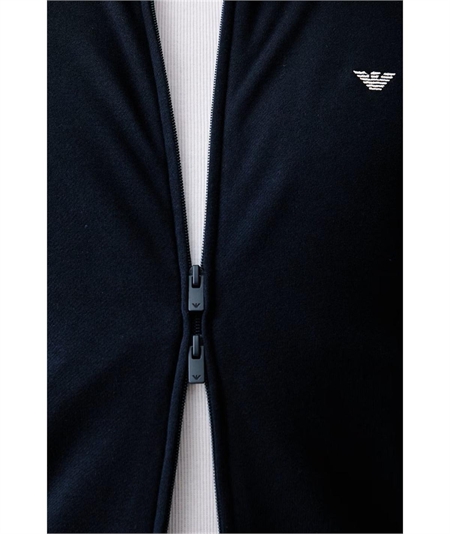 Tuta da Uomo Longewear con ZIp in Cotone Felpato Emporio Armani. Colore: Bleu