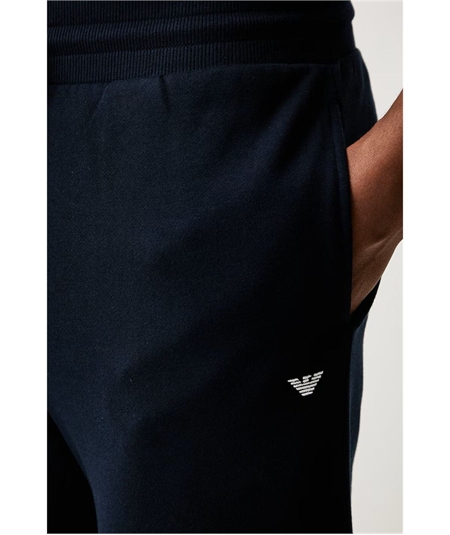 Tuta da Uomo Longewear con ZIp in Cotone Felpato Emporio Armani. Colore: Bleu