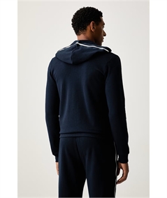 Tuta Loungewear Uomo Con Zip e Cappuccio in Cotone Emporio Armani Underwea. Colore: Nero