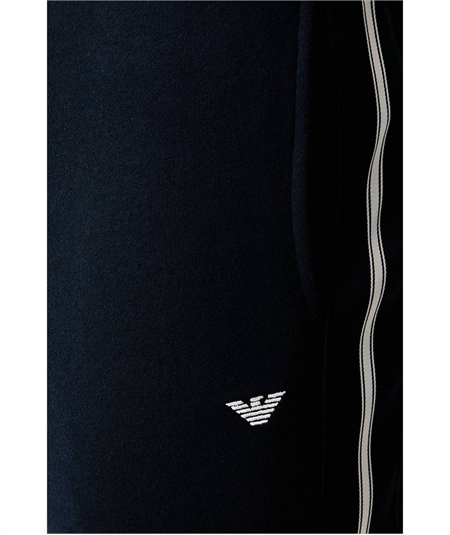Tuta Loungewear Uomo Con Zip e Cappuccio in Cotone Emporio Armani Underwea. Colore: Nero