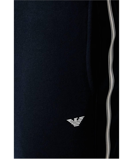 Tuta Loungewear Uomo Con Zip e Cappuccio in Cotone Emporio Armani Underwea. Colore: Nero