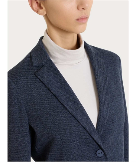 Ragno DT60GA - Giacca Donna Manica Lunga con 2 Bottoni in Tessuto Jacquard. Colore: Fantasia Bleu 078F