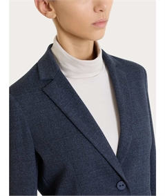 Ragno DT60GA - Giacca Donna Manica Lunga con 2 Bottoni in Tessuto Jacquard. Colore: Fantasia Bleu 078F