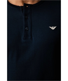 EM0003782 AF25040 Pigiama Uomo Lungo serafino in 100% Cotone Emporio Armani. Colore: Blu