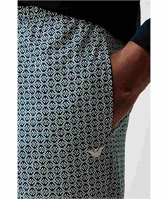 EM0003782 AF25040 Pigiama Uomo Lungo serafino in 100% Cotone Emporio Armani. Colore: Blu