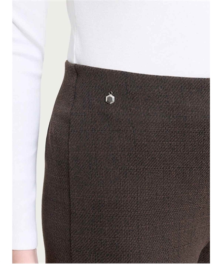Ragno DT60PO - Pantalone Donna Dritto Invernale con Tweed Pattern in Tessuto Jacquard. Colorte: Fant. Chocolate A75F