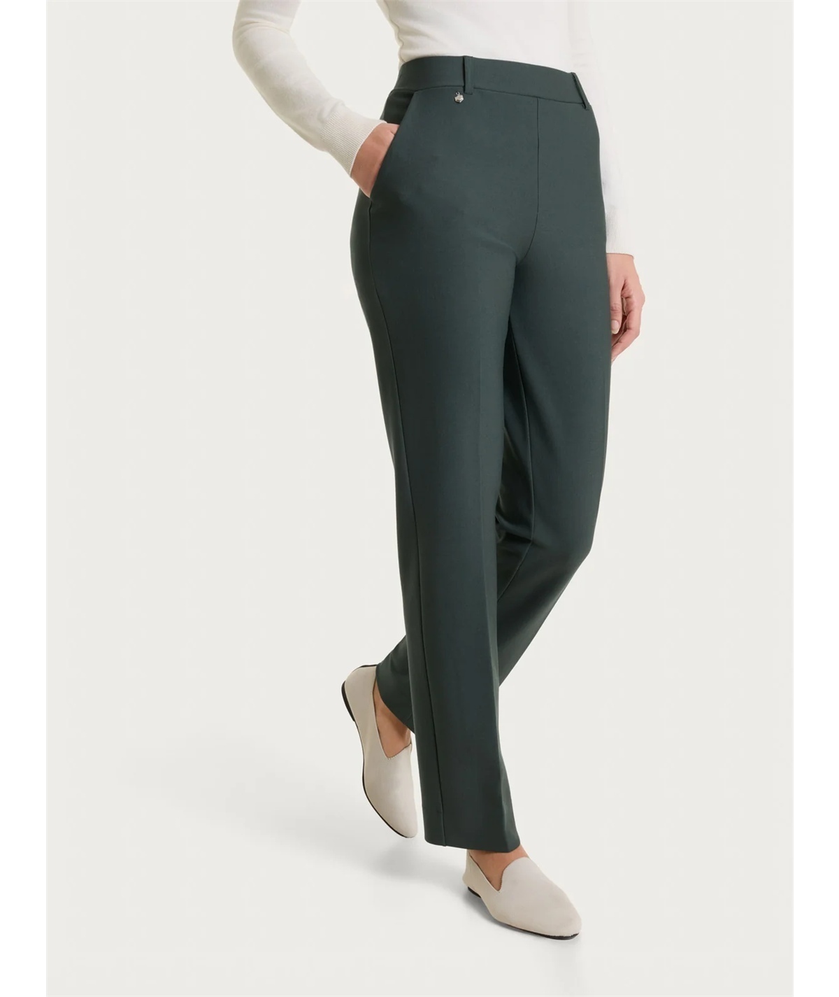 Ragno DB24PP - Pantalone donna a gamba diritta con tasche in viscosa elasticizzata. Colore: Urban Chic D82