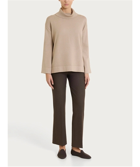 Ragno - DE72PM Pantalone donna Flare in tessuto Compact. Colore: Ebano Mel. 410M