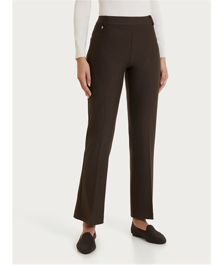 Ragno - DE72PM Pantalone donna Flare in tessuto Compact. Colore: Ebano Mel. 410M