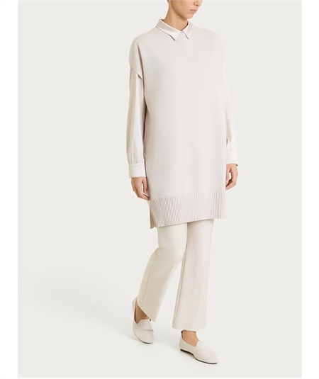 Ragno - DE72PM Pantalone donna Flare in tessuto Compact. Colore: Champignon 786