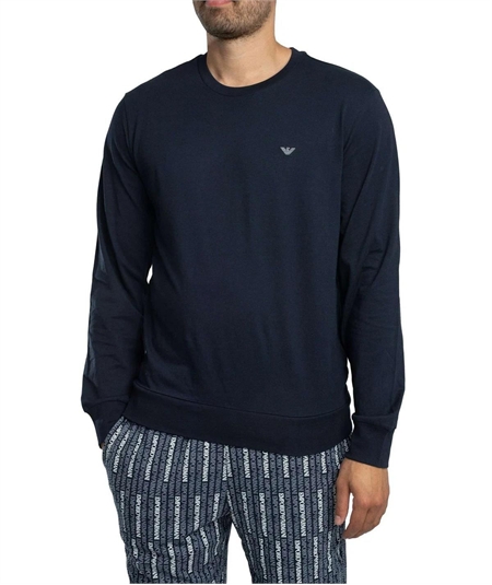 EM000617AF14994 - Pigiama girocollo in cotone interlock Emporio Armani. Colore Bleu MB310