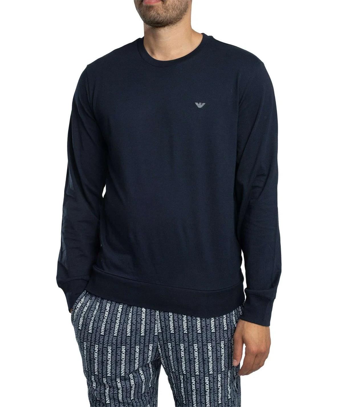 EM000617AF14994 - Pigiama girocollo in cotone interlock Emporio Armani. Colore Bleu MB310