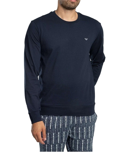 EM000617AF14994 - Pigiama girocollo in cotone interlock Emporio Armani. Colore Bleu MB310