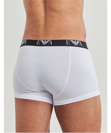 Set di 3 Boxer Uomo Emporio Armani in Cotone Elasticizzato. Colore: Assortito Bianco Nero Blu