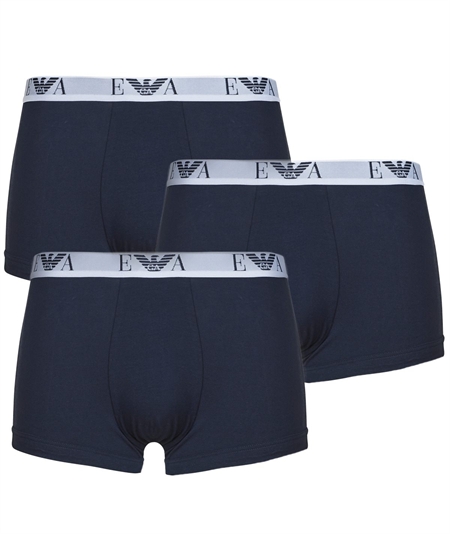 Set di 3 Boxer Uomo Emporio Armani in Cotone Elasticizzato. Colore: Blu