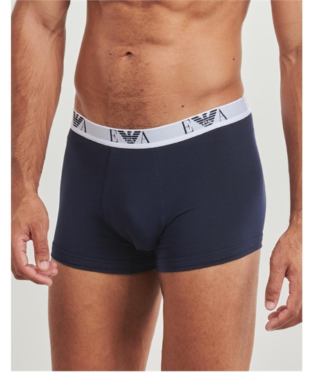 Set di 3 Boxer Uomo Emporio Armani in Cotone Elasticizzato. Colore: Blu