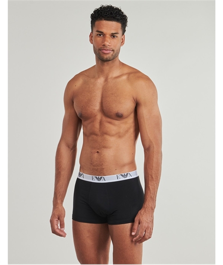 Set di 3 Boxer Uomo Emporio Armani in Cotone Elasticizzato. Colore: Nero
