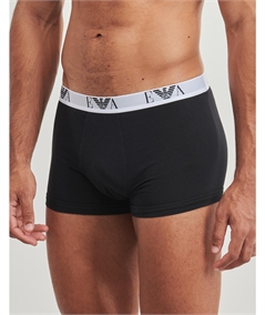 Set di 3 Boxer Uomo Emporio Armani in Cotone Elasticizzato. Colore: Nero