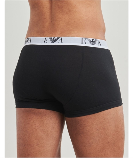 Set di 3 Boxer Uomo Emporio Armani in Cotone Elasticizzato. Colore: Nero