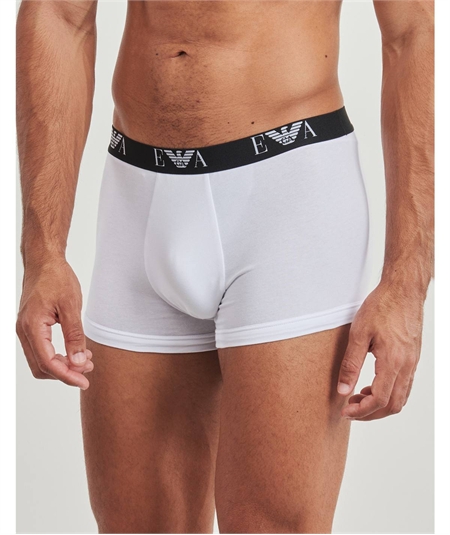 Set di 3 Boxer Uomo Emporio Armani in Cotone Elasticizzato. Colore: Assortito Bianco Nero Blu