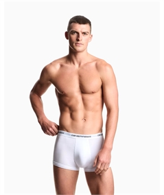 EM000259AF14132 Set di 3 Boxer Emporio Armani in cotone elasticizzato. Colore: Bianco 