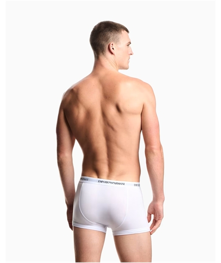 EM000259AF14132 Set di 3 Boxer Emporio Armani in cotone elasticizzato. Colore: Bianco