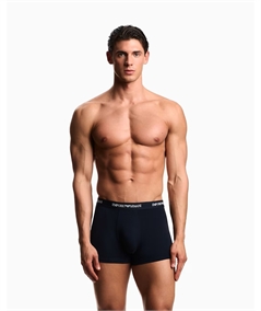 EM000259AF14132 Set di 3 Boxer Emporio Armani in cotone elasticizzato. Colore Bleu: MB139 