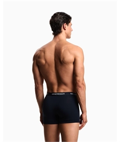 EM000259AF14132 Set di 3 Boxer Emporio Armani in cotone elasticizzato. Colore: Bleu MB139 