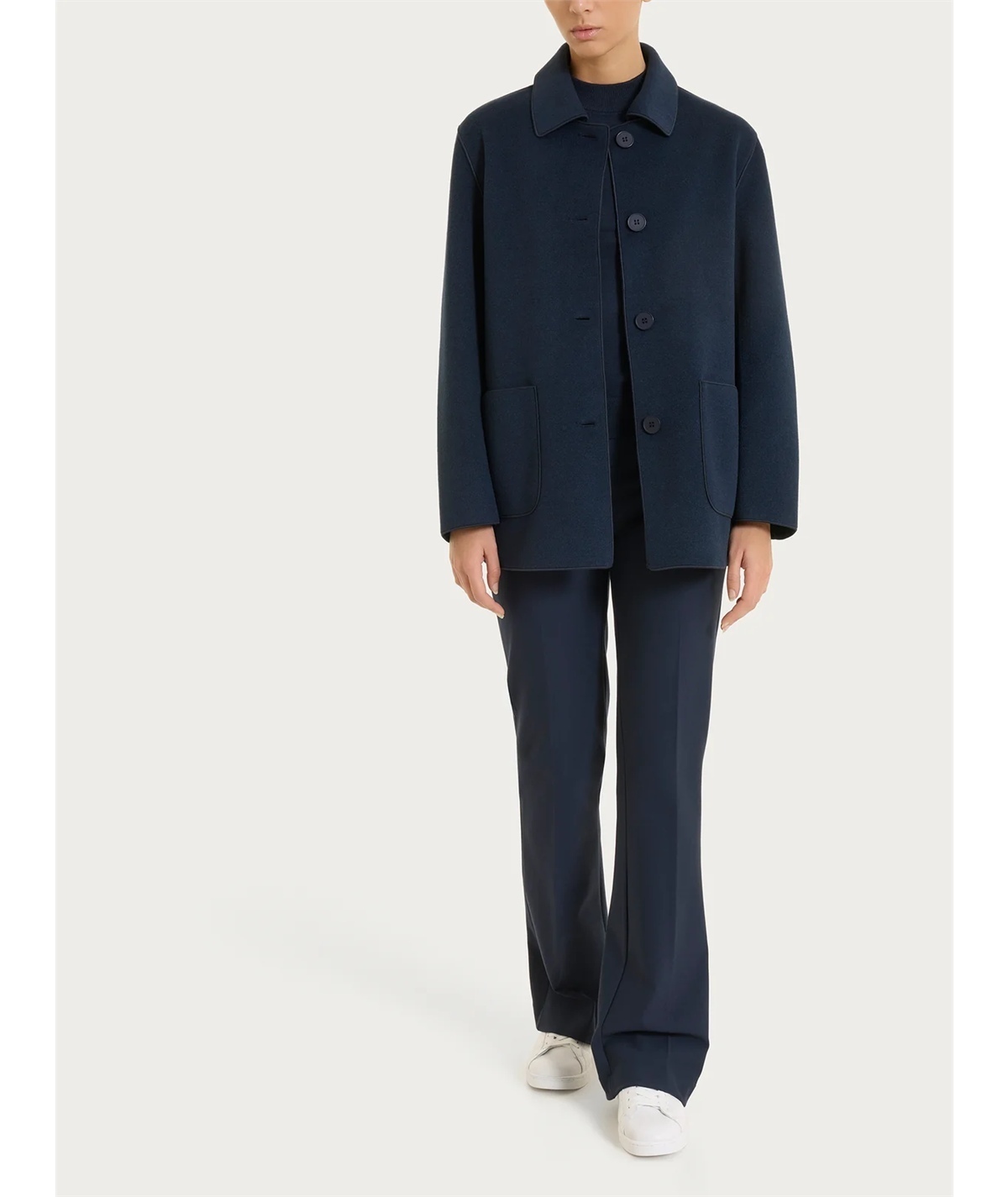 Ragno DQ61KT - Trench da Donna Stile Militare in Tessuto Vegan. Colore: Bleu 078