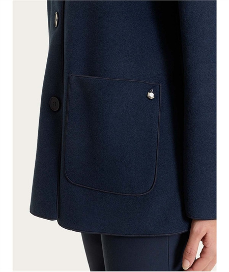 Ragno DQ61KT - Trench da Donna Stile Militare in Tessuto Vegan. Colore: Bleu 078