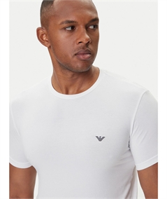 EM000379 AF14133 T-Shirt girocollo in cotone strech Emporio Armani- Bianco