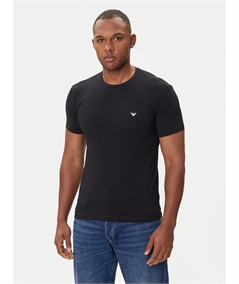 EM000379 AF14133 T-Shirt girocollo in cotone strech Emporio Armani- Nero