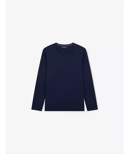 EM000613 AF25057 Pigiama Uomo Lungo con Maglia Girocollo e Pantaloni di Flanella Emporio Armani. Colore: Blu