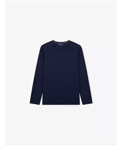EM000613 AF25057 Pigiama Uomo Lungo con Maglia Girocollo e Pantaloni di Flanella Emporio Armani. Colore: Blu