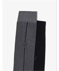 EM000545 AF25460  Emporio Armani Set Regalo 2 Paia Calze Lunghe Uomo in Cotone Invernale Strech  