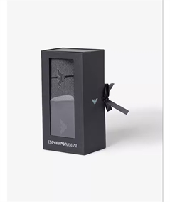 EM000545 AF25460  Emporio Armani Set Regalo 2 Paia Calze Lunghe Uomo in Cotone Invernale Strech  