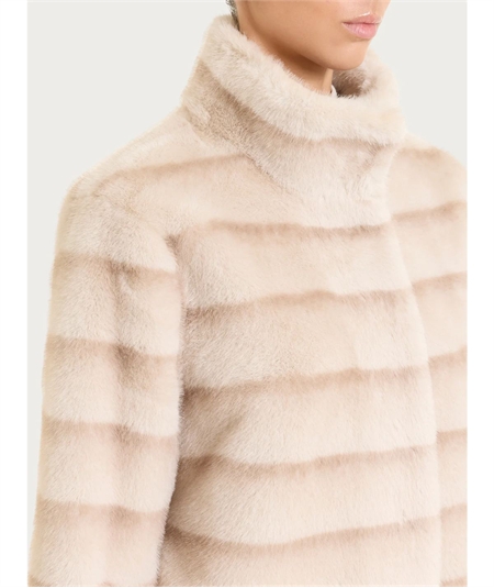 Ragno DQ43KX - Giacca Bouble-Face in Vegan Fur. Colore: Champignon 786F