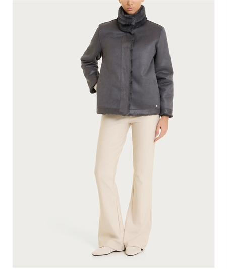 Ragno DQ43KX - Giacca Bouble-Face in Vegan Fur. Colore: Tornado D86F