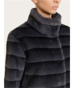 Ragno DQ43KX - Giacca Bouble-Face in Vegan Fur. Colore: Tornado D86F