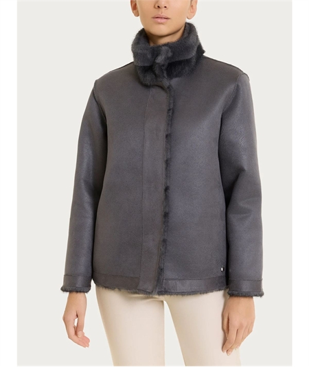 Ragno DQ43KX - Giacca Bouble-Face in Vegan Fur. Colore: Tornado D86F