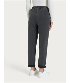 Pantalone Jeans Donna Tapered Ragno con Vita Elastica e Tasche alla Francese. Colore: Ferro 816