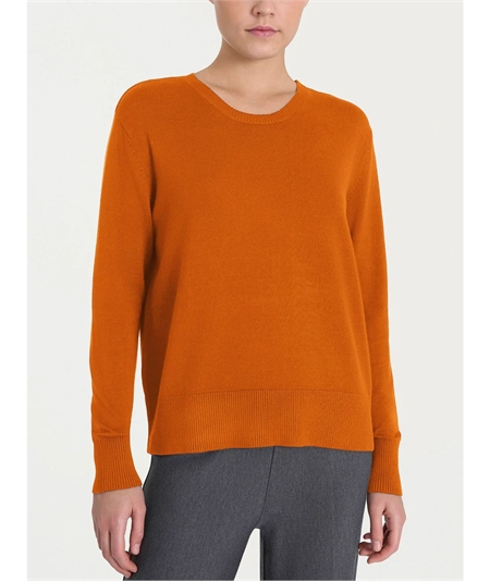 Ragno DR07T9 - Maglia Donna Girocollo Vestibilità Boxy in Morbido e Caldo Tessuto di Viscosa. Colore: Rust A84