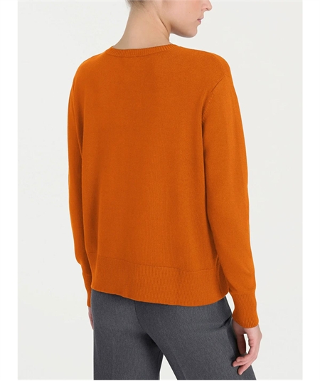 Ragno DR07T9 - Maglia Donna Girocollo Vestibilità Boxy in Morbido e Caldo Tessuto di Viscosa. Colore: Rust A84