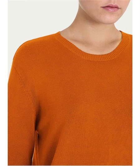 Ragno DR07T9 - Maglia Donna Girocollo Vestibilità Boxy in Morbido e Caldo Tessuto di Viscosa. Colore: Rust A84