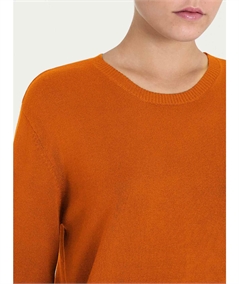 Ragno DR07T9 - Maglia Donna Girocollo Vestibilità Boxy in Morbido e Caldo Tessuto di Viscosa. Colore: Rust A84