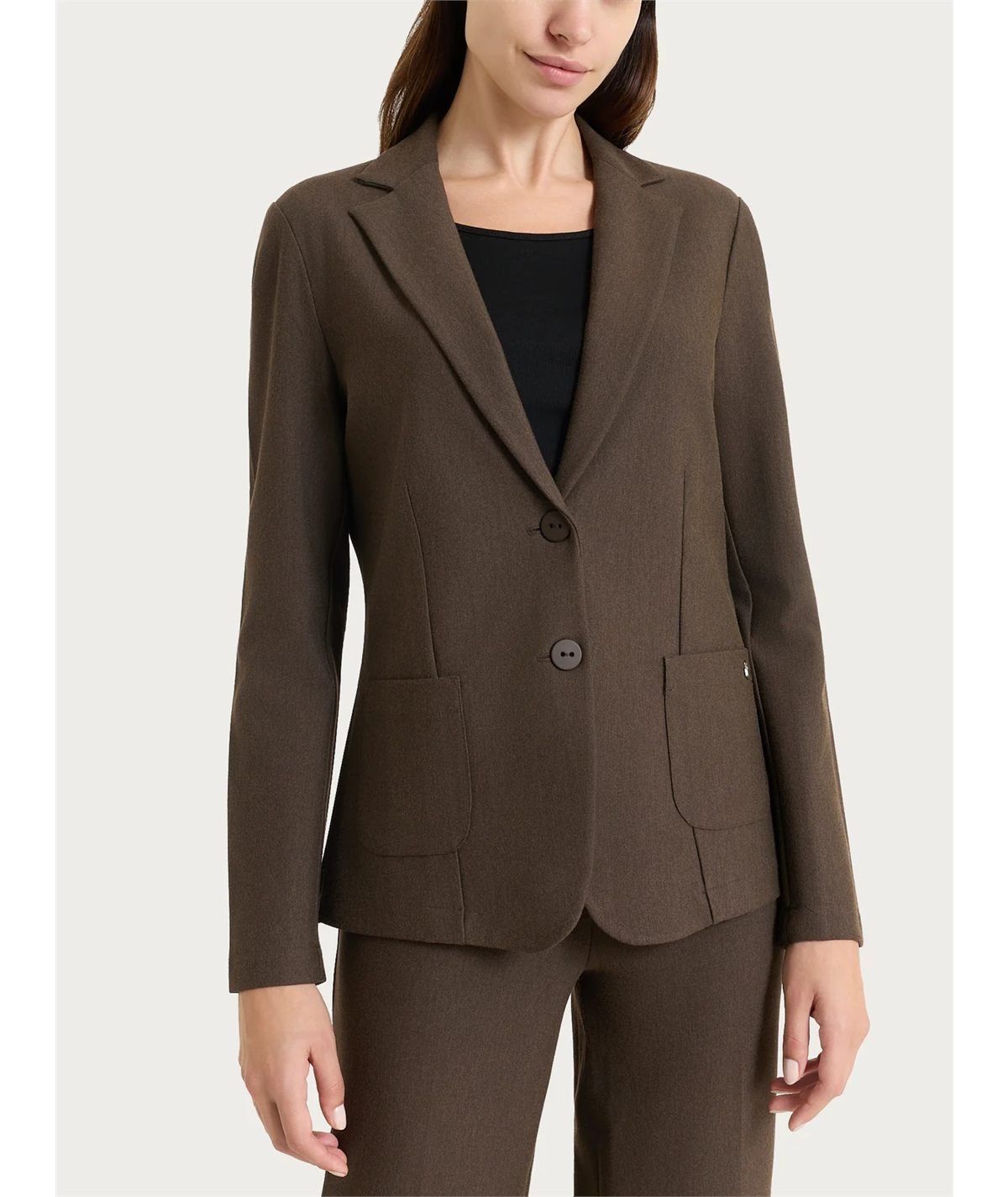 Ragno DO23GA - Giacca manica lunga in tessuto Super-Compact  Extra-Comfort. Colore: Ebano Mel. 410M