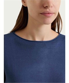Ragno DN56TA - Maglia Donna Collo Barchetta in morbido e caldo tessuto di Viscosa. Colore: Oceana C70