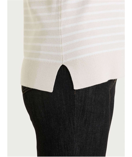 Ragno DT81TK - Maglia Donna Collo Alto Fantasia a Righe in Tessuto di Viscosa. Colore: Fant. Champignon 786F