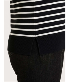 Ragno DT81TK - Maglia Donna Collo Alto Fantasia a Righe in Tessuto di Viscosa. Colore: Fant. Nero 984F