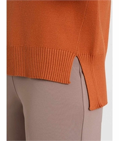 Ragno DN53MV - Maglia Collo Lupetto in Tessuto di Viscosa. Colore: Rust A8 (Coccio)